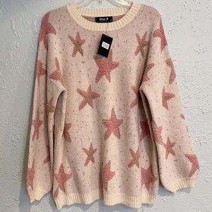 Blue B Star sweater tunic length NWT